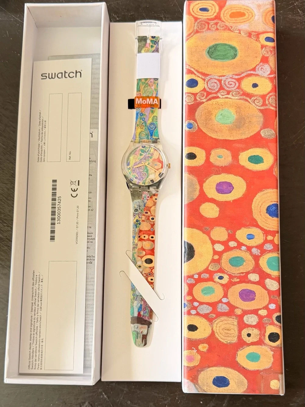 Swatch MoMA Artistic Multi-Color Pattern Silicone Strap Watch